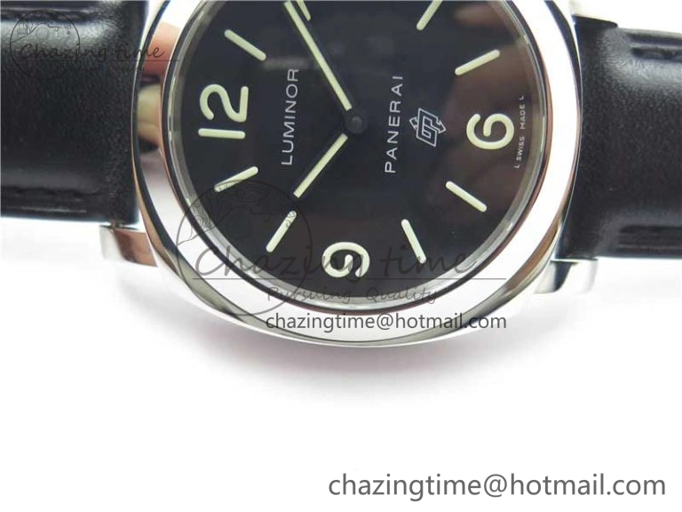 Affordable PAM000 Q VSF 1:1 Best Edition Black Dial On Black Leather Strap A6497( Free Rubber Strap ) 8395