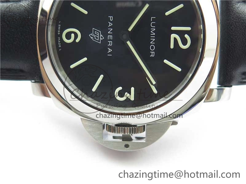 Affordable PAM000 Q VSF 1:1 Best Edition Black Dial On Black Leather Strap A6497( Free Rubber Strap ) 8395