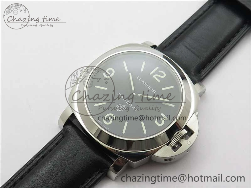 Affordable PAM000 Q VSF 1:1 Best Edition Black Dial On Black Leather Strap A6497( Free Rubber Strap ) 8395