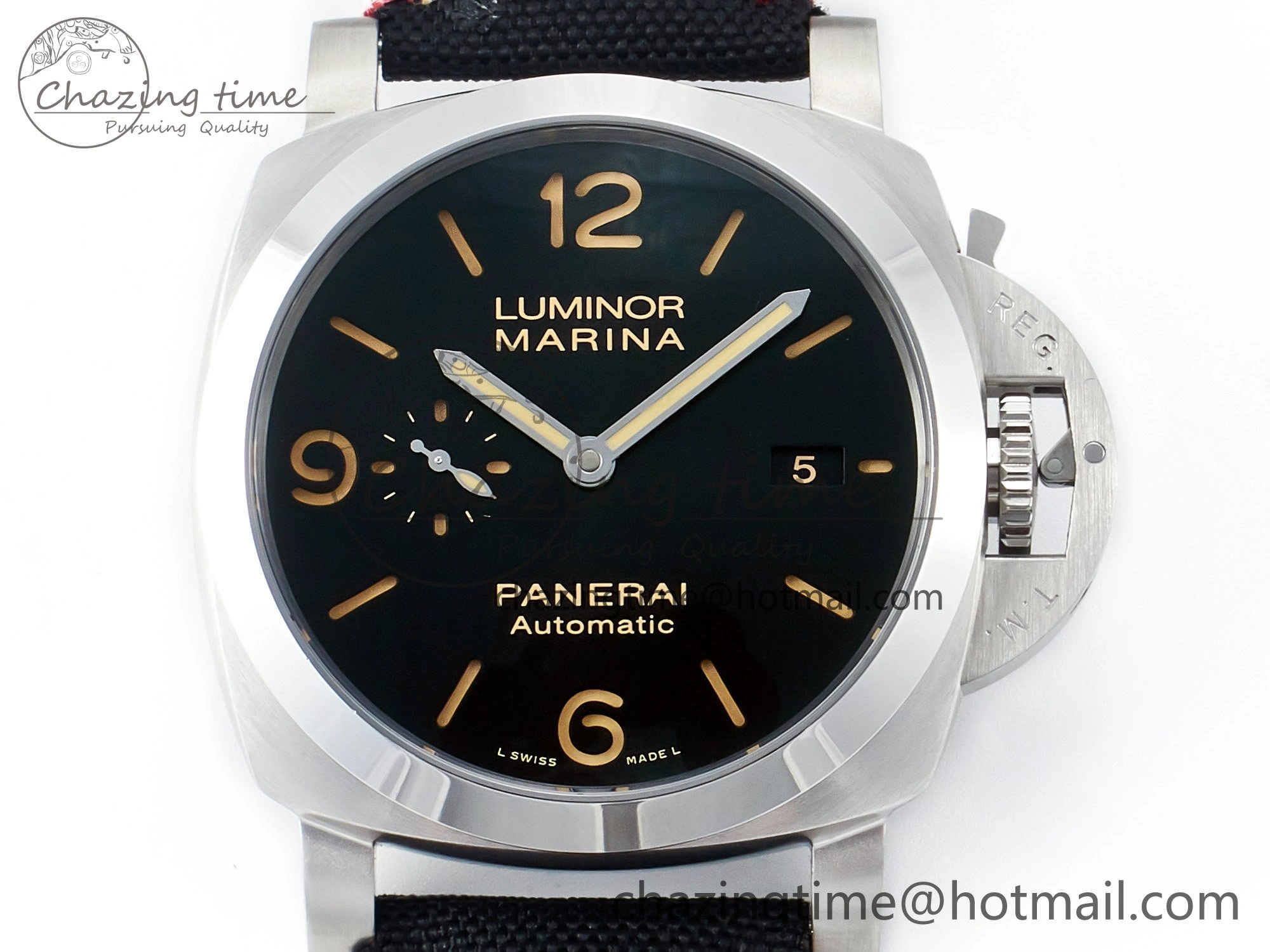 Lightweight PAM1025 V TTF 1:1 Best Edition on Black Leather Strap P 8334