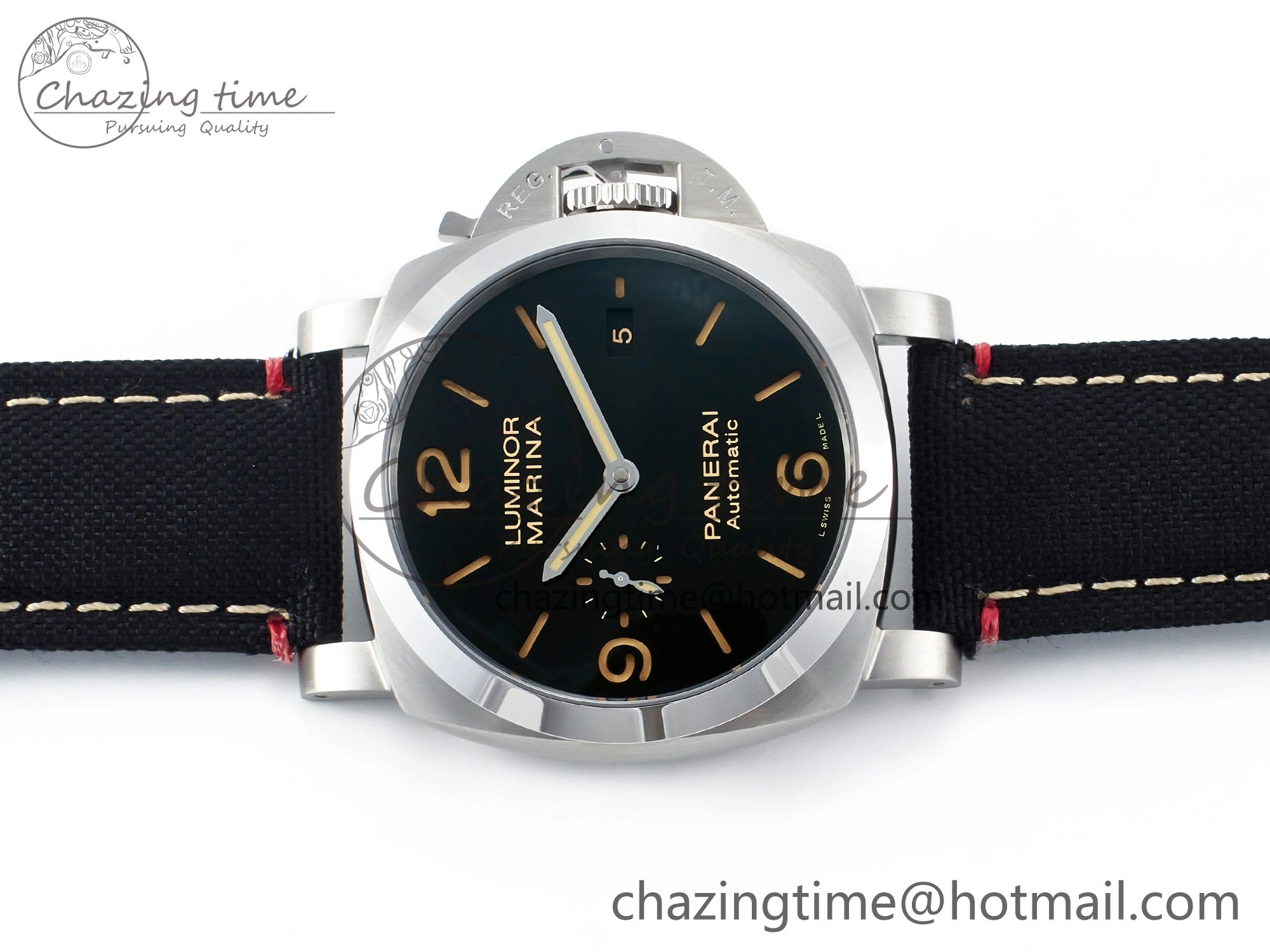 Lightweight PAM1025 V TTF 1:1 Best Edition on Black Leather Strap P 8334
