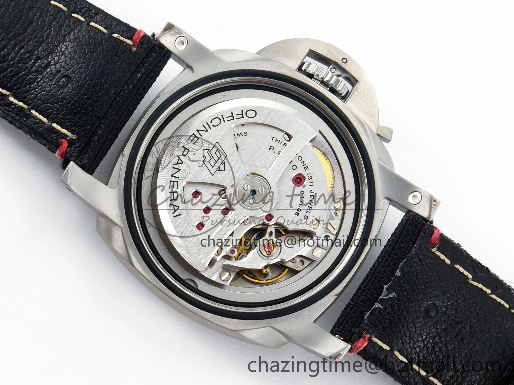 Lightweight PAM1025 V TTF 1:1 Best Edition on Black Leather Strap P 8334