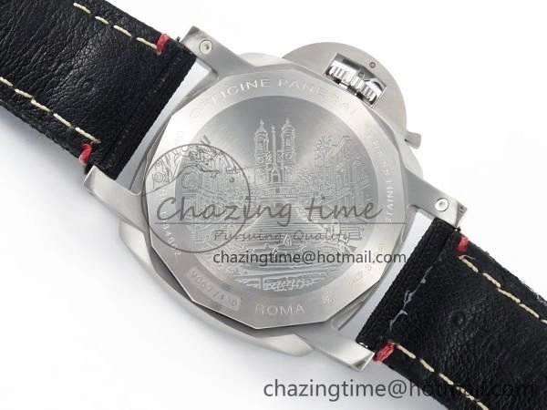 Lightweight PAM1025 V TTF 1:1 Best Edition on Black Leather Strap P 8334