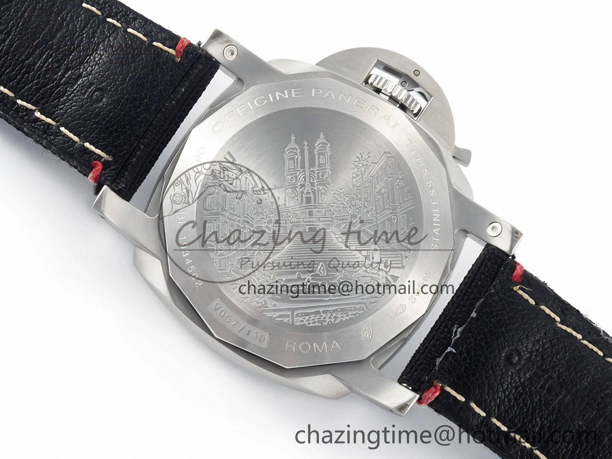 Lightweight PAM1025 V TTF 1:1 Best Edition on Black Leather Strap P 8334
