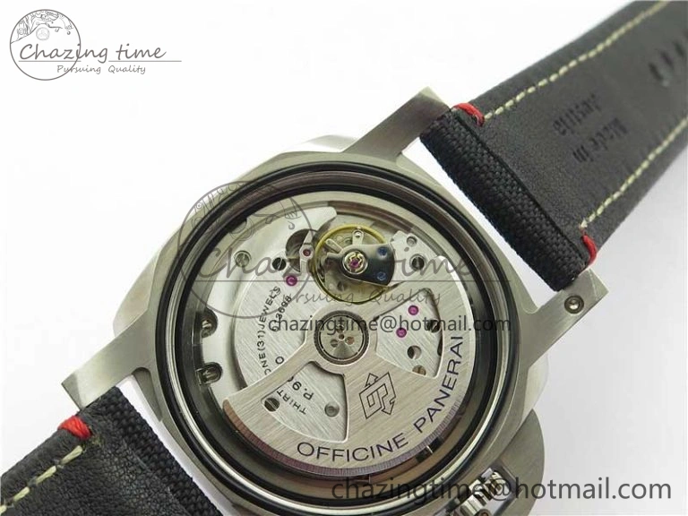 Unisex PAM1025 VSF 1:1 Best Edition Black Dial on Black Canvas Strap P.9010 Clone 8380