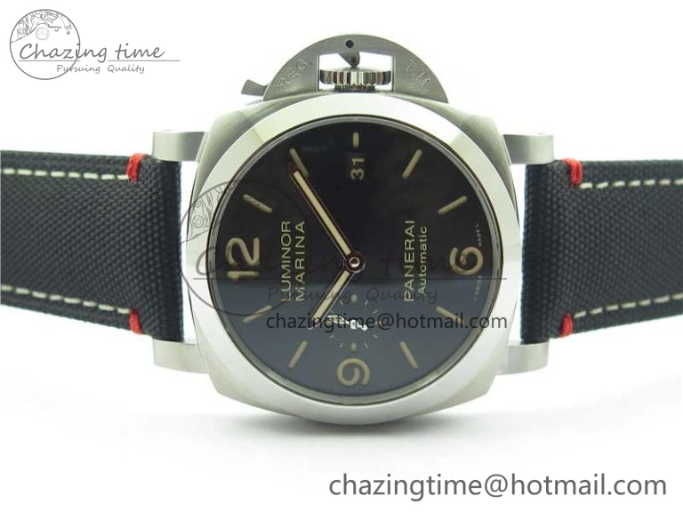 Unisex PAM1025 VSF 1:1 Best Edition Black Dial on Black Canvas Strap P.9010 Clone 8380