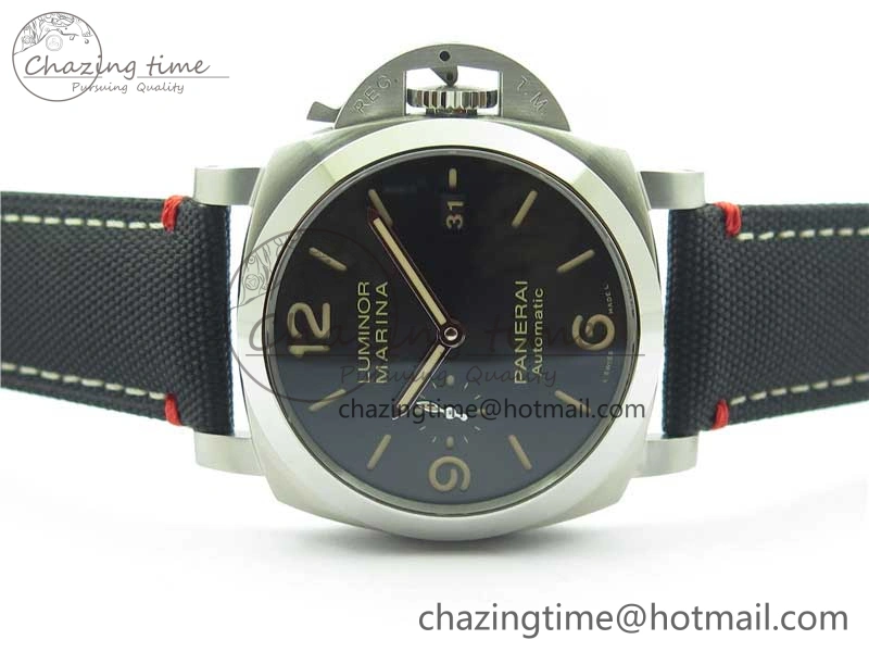 Unisex PAM1025 VSF 1:1 Best Edition Black Dial on Black Canvas Strap P.9010 Clone 8380