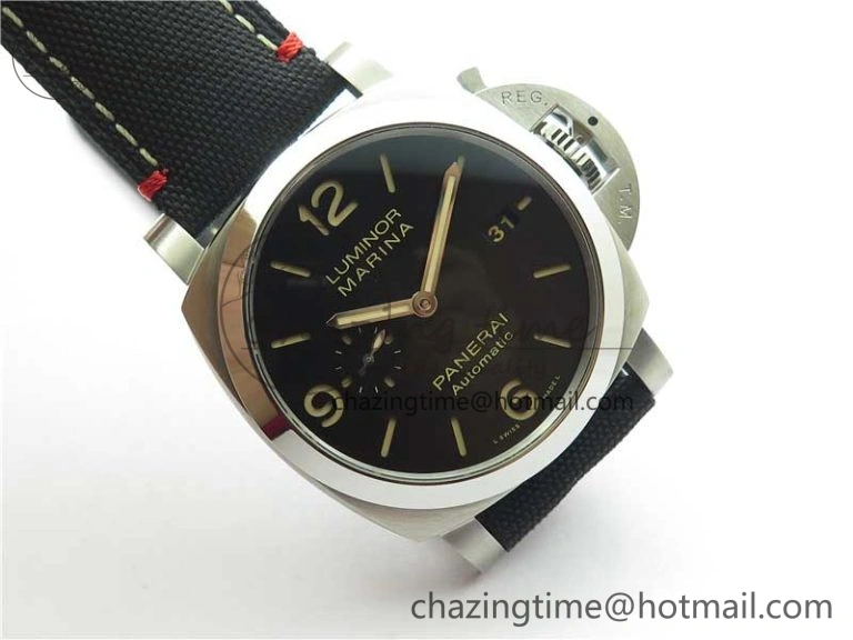 Unisex PAM1025 VSF 1:1 Best Edition Black Dial on Black Canvas Strap P.9010 Clone 8380