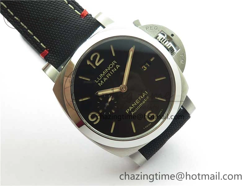Unisex PAM1025 VSF 1:1 Best Edition Black Dial on Black Canvas Strap P.9010 Clone 8380