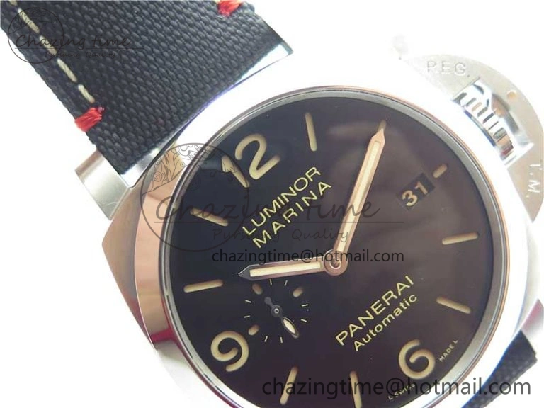 Unisex PAM1025 VSF 1:1 Best Edition Black Dial on Black Canvas Strap P.9010 Clone 8380