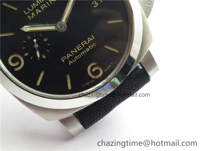 Unisex PAM1025 VSF 1:1 Best Edition Black Dial on Black Canvas Strap P.9010 Clone 8380