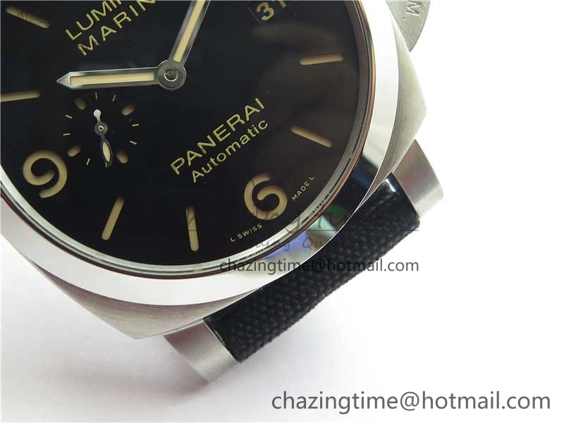 Unisex PAM1025 VSF 1:1 Best Edition Black Dial on Black Canvas Strap P.9010 Clone 8380