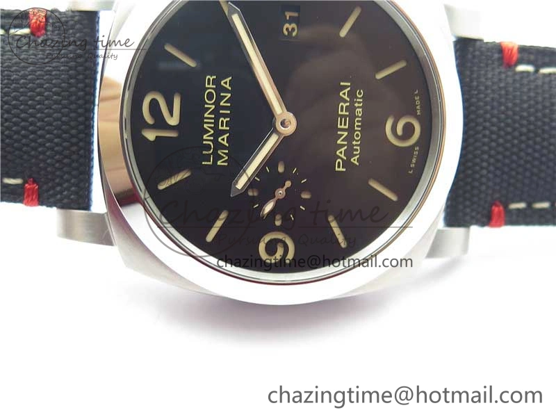 Unisex PAM1025 VSF 1:1 Best Edition Black Dial on Black Canvas Strap P.9010 Clone 8380