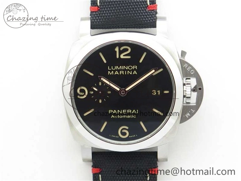 Unisex PAM1025 VSF 1:1 Best Edition Black Dial on Black Canvas Strap P.9010 Clone 8380