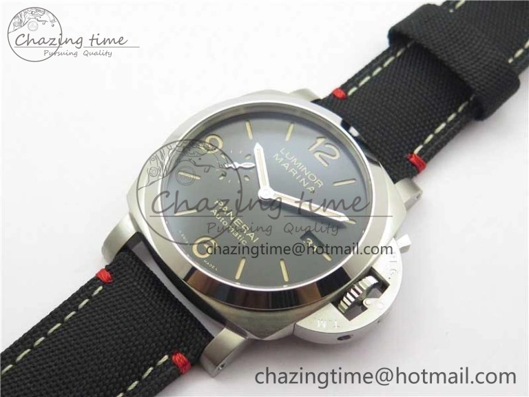 Unisex PAM1025 VSF 1:1 Best Edition Black Dial on Black Canvas Strap P.9010 Clone 8380
