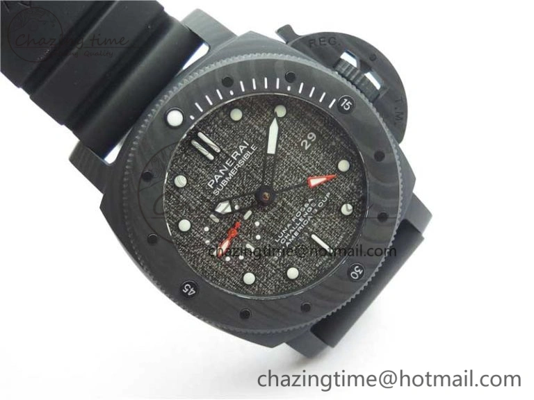 PAM1039 Carbotech VSF Best Edition Dark Grey Sail Dial on Rubber Strap P.9010 Clone (Free White Rubber Strap) ZeroBulk 8405