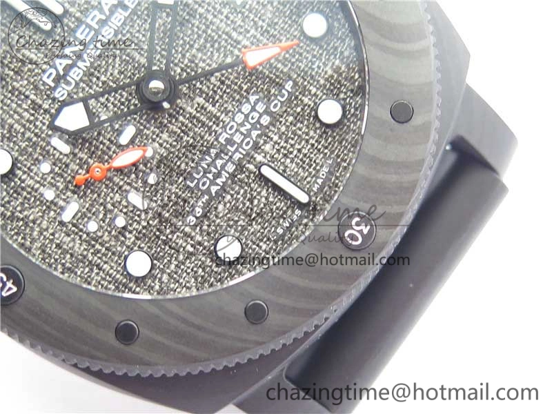 PAM1039 Carbotech VSF Best Edition Dark Grey Sail Dial on Rubber Strap P.9010 Clone (Free White Rubber Strap) ZeroBulk 8405