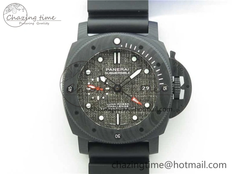 PAM1039 Carbotech VSF Best Edition Dark Grey Sail Dial on Rubber Strap P.9010 Clone (Free White Rubber Strap) ZeroBulk 8405