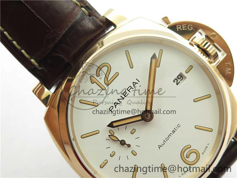 Neat PAM1042 Luminor Due RG VSF Best Edition White Dial on Leather Strap AXXXIV 8386