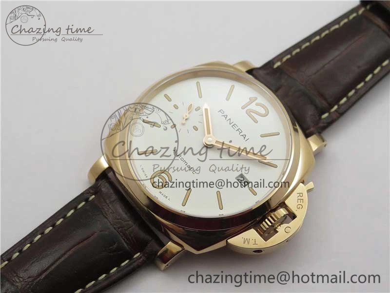 Neat PAM1042 Luminor Due RG VSF Best Edition White Dial on Leather Strap AXXXIV 8386