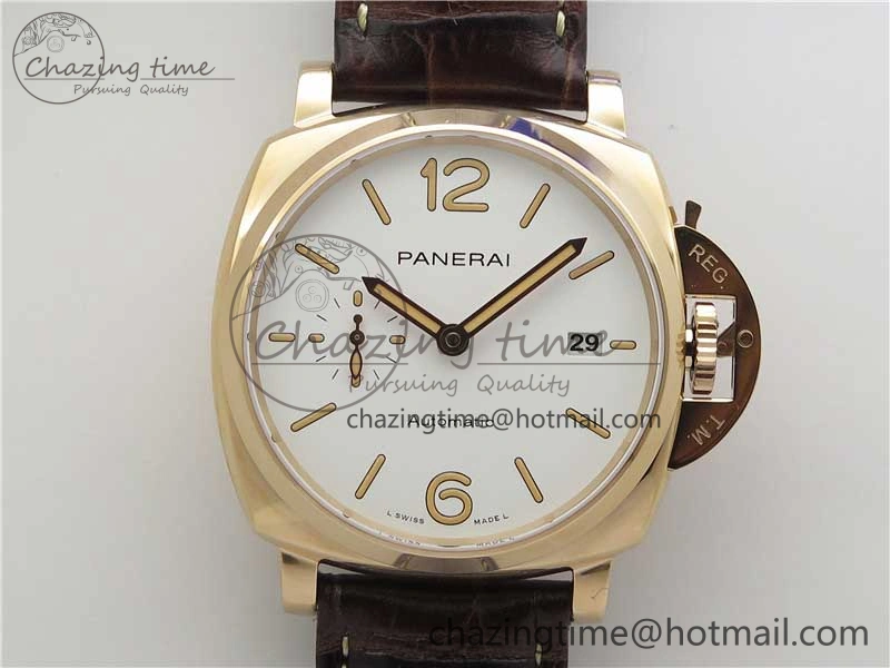 Neat PAM1042 Luminor Due RG VSF Best Edition White Dial on Leather Strap AXXXIV 8386