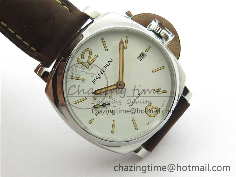 UrbanChic PAM1046 Luminor Due VSF Best Edition White Dial on Brown Asso Strap AXXXIV 8391