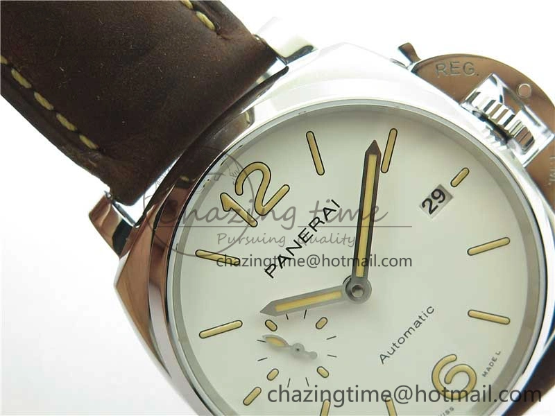 UrbanChic PAM1046 Luminor Due VSF Best Edition White Dial on Brown Asso Strap AXXXIV 8391