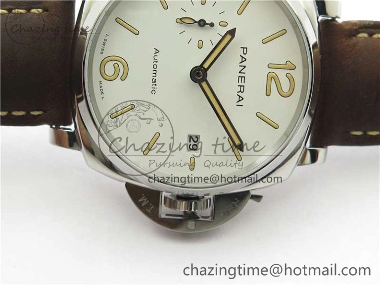 UrbanChic PAM1046 Luminor Due VSF Best Edition White Dial on Brown Asso Strap AXXXIV 8391