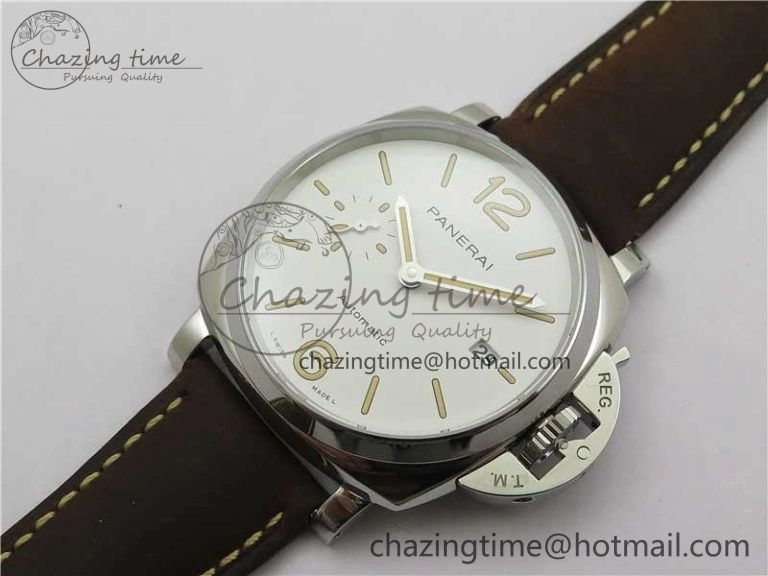 UrbanChic PAM1046 Luminor Due VSF Best Edition White Dial on Brown Asso Strap AXXXIV 8391