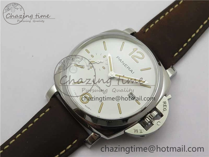UrbanChic PAM1046 Luminor Due VSF Best Edition White Dial on Brown Asso Strap AXXXIV 8391