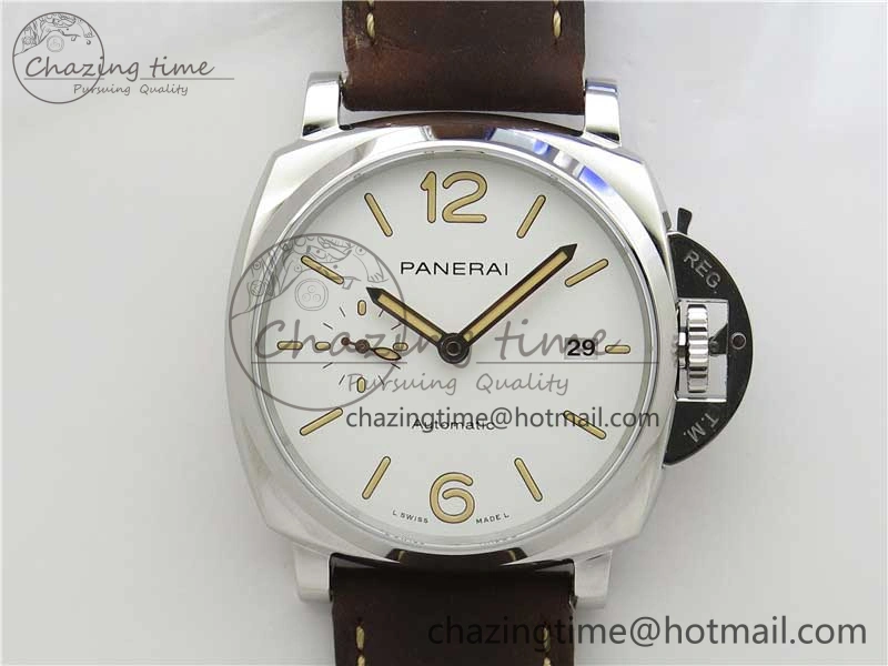 UrbanChic PAM1046 Luminor Due VSF Best Edition White Dial on Brown Asso Strap AXXXIV 8391