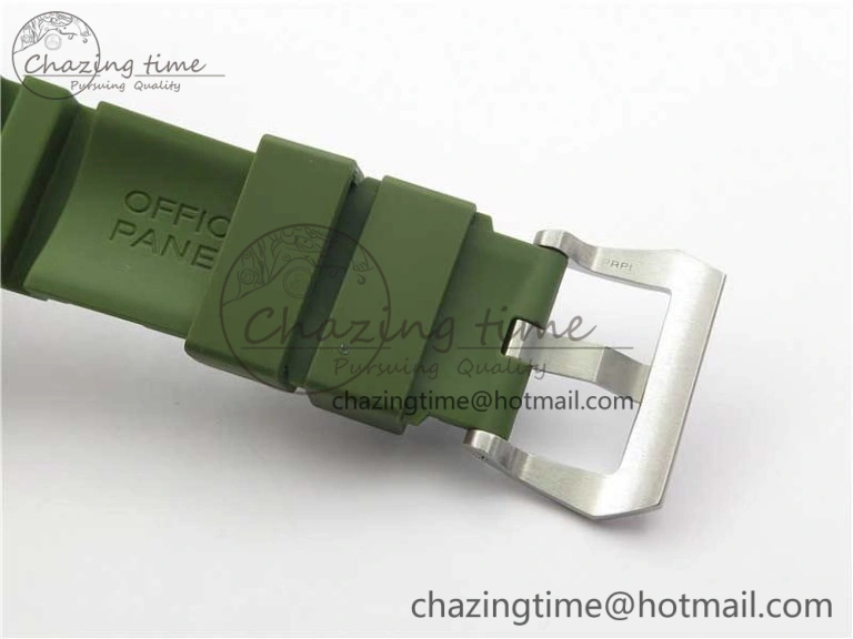 PAM1055 Luminor Submersible 42mm Verde Militare VSF 1:1 Best Edition on Green Rubber Strap P.900 Clone Minimalist 8409