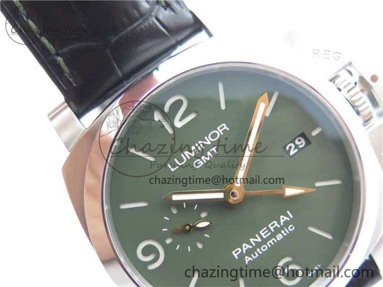 Seasonal PAM1056 Luminor GMT VSF 1:1 Best Edition on Black Leather Strap P.9011 Clone 8399