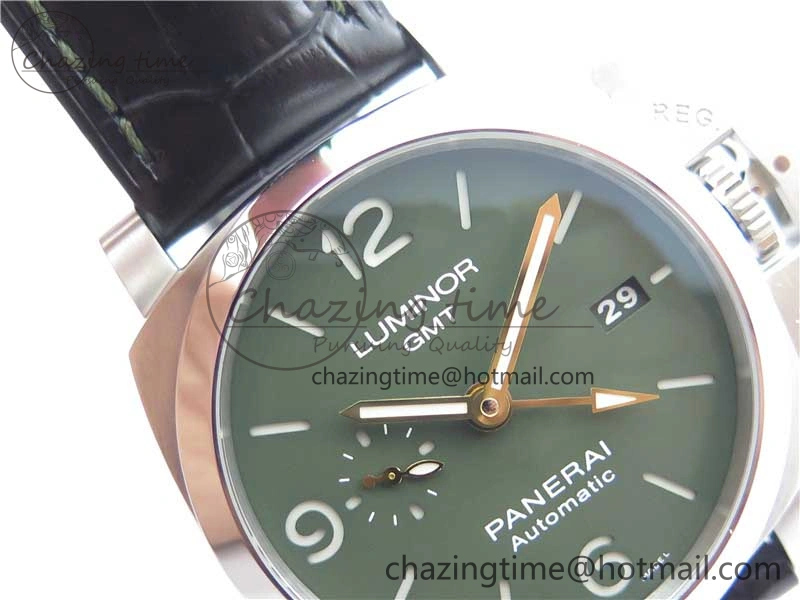 Seasonal PAM1056 Luminor GMT VSF 1:1 Best Edition on Black Leather Strap P.9011 Clone 8399