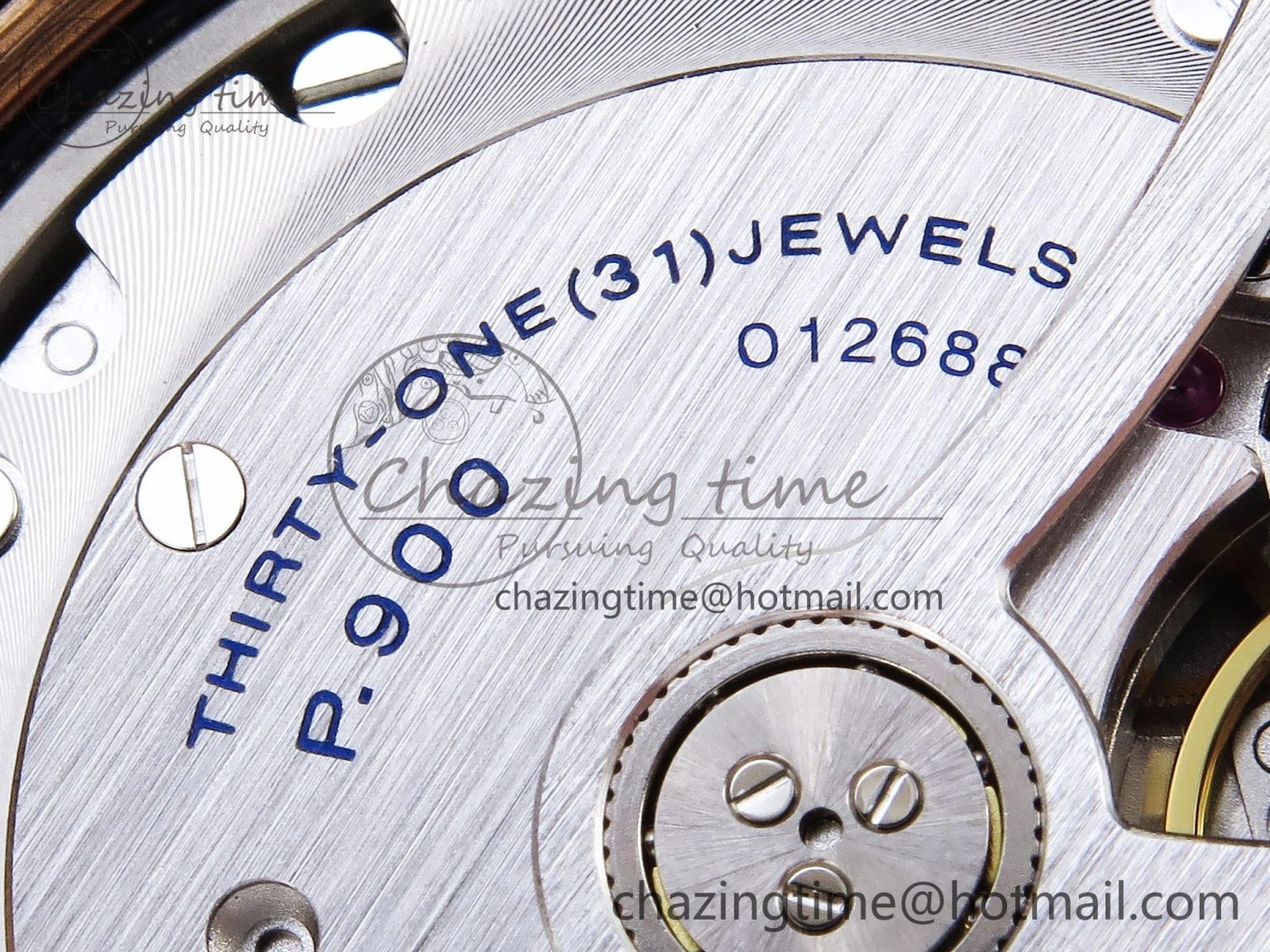 Breathable PAM1074 W BRONZO VSF 1:1 BEST EDITION BLUE DIAL ON BLUE CALFSKIN STRAP P.900 CLONE 8345