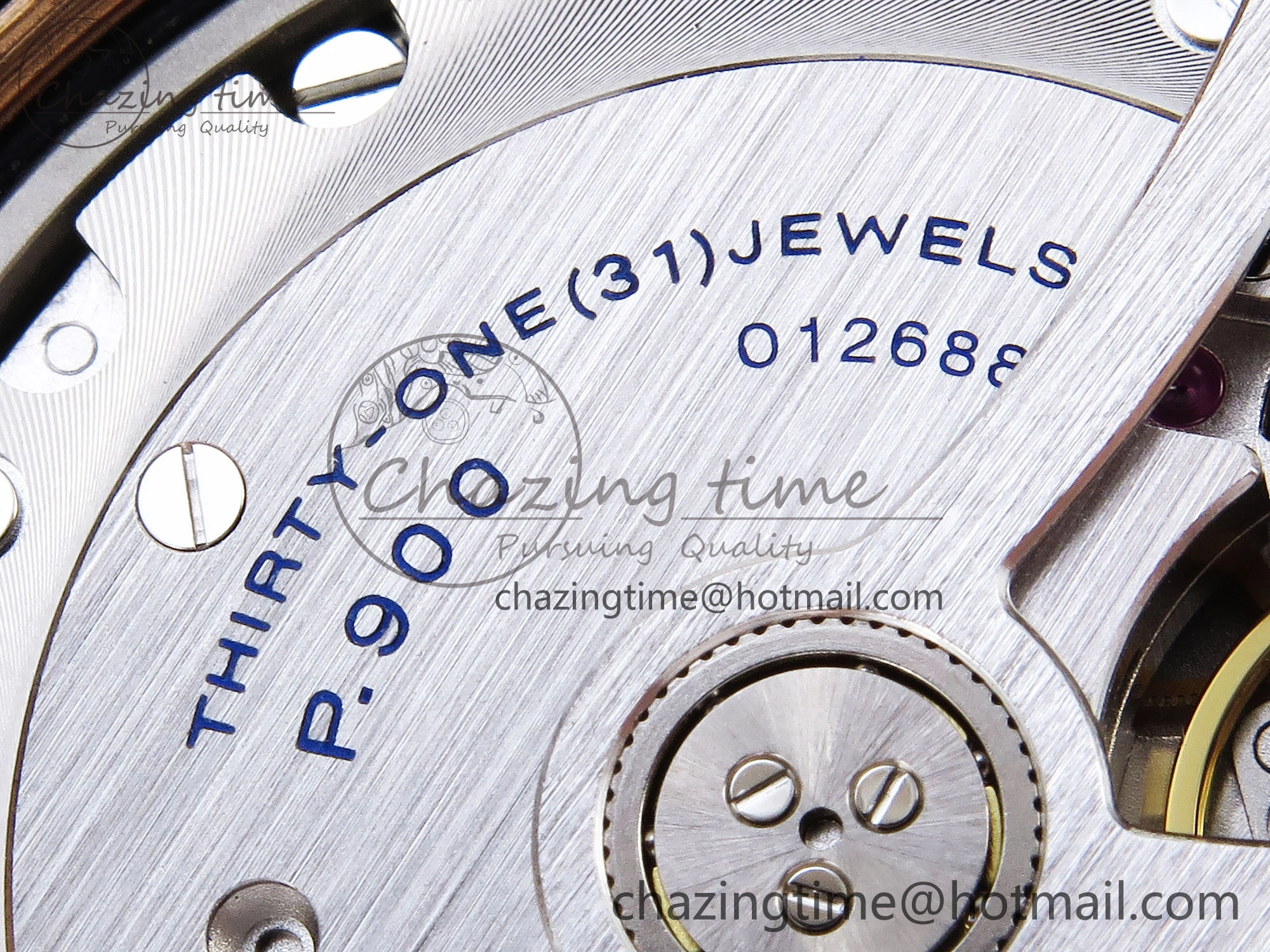 Breathable PAM1074 W BRONZO VSF 1:1 BEST EDITION BLUE DIAL ON BLUE CALFSKIN STRAP P.900 CLONE 8345