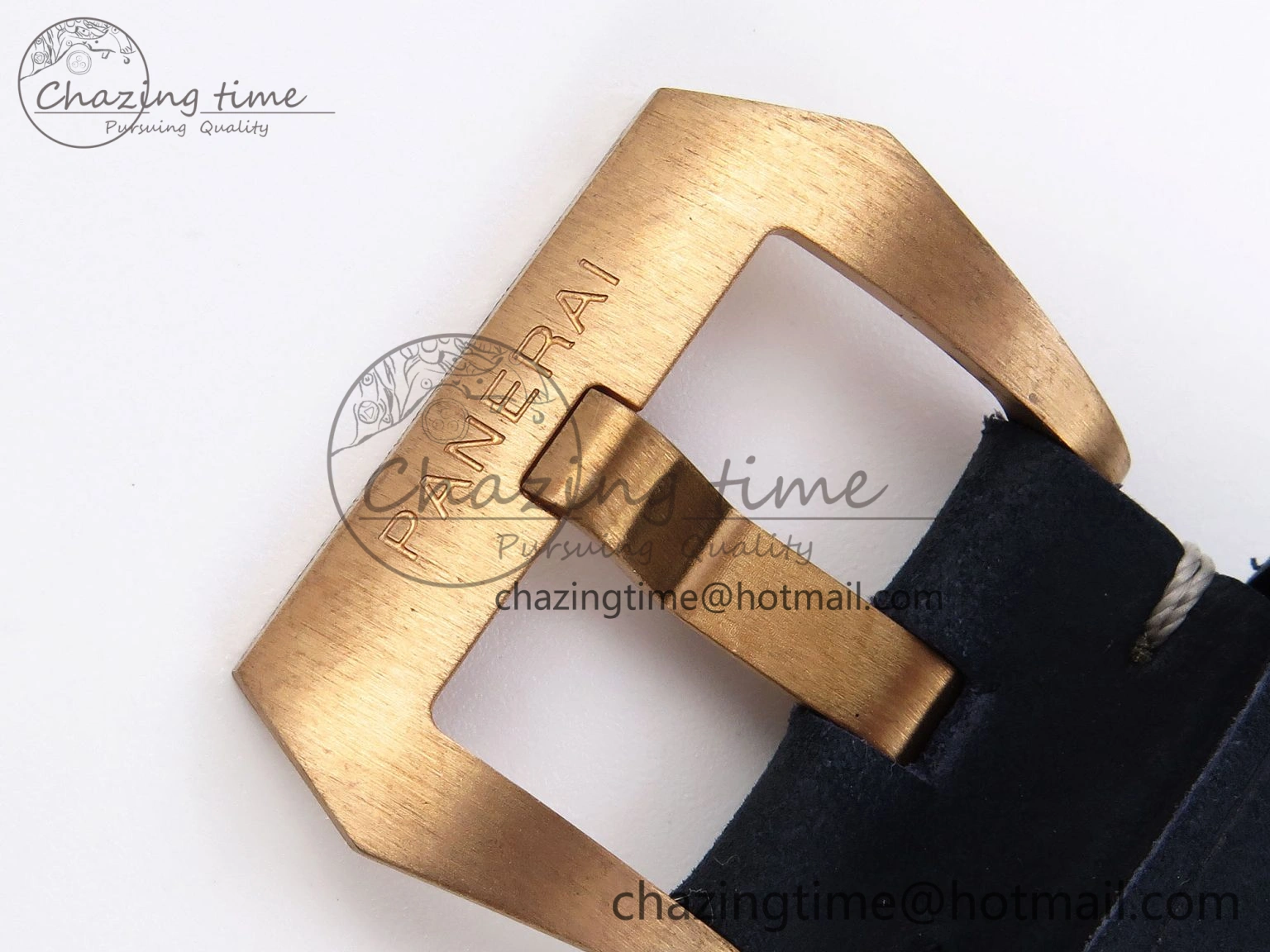 Breathable PAM1074 W BRONZO VSF 1:1 BEST EDITION BLUE DIAL ON BLUE CALFSKIN STRAP P.900 CLONE 8345
