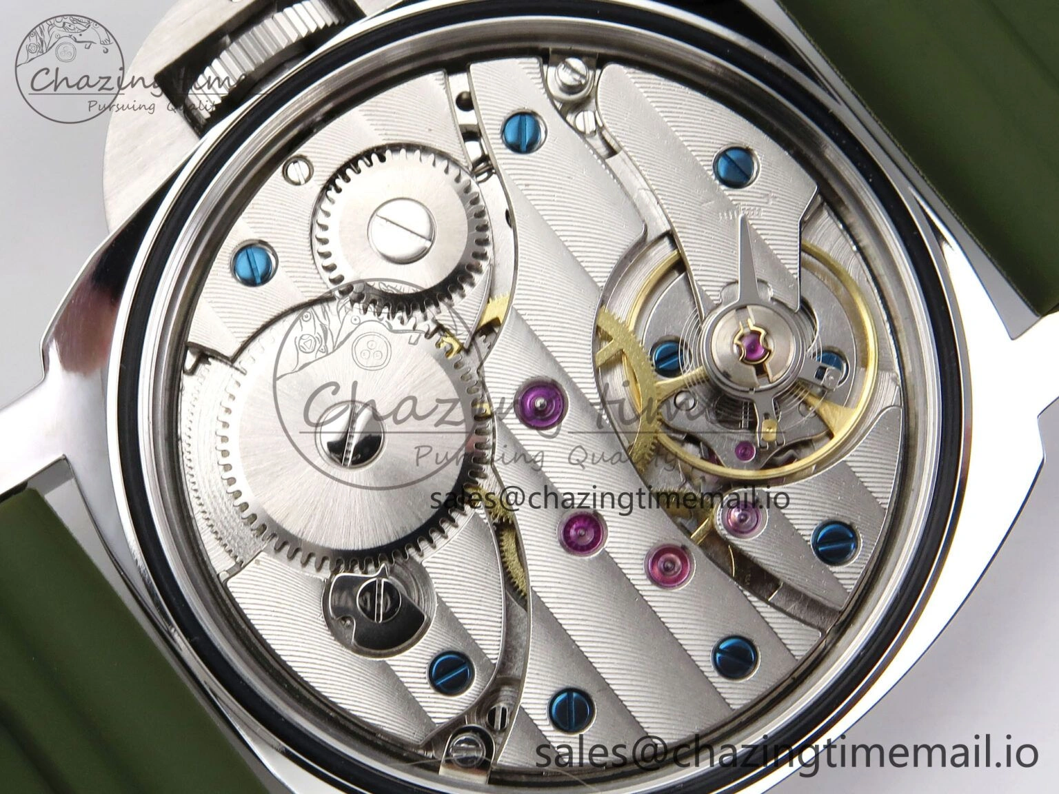 PAM1087 W HWF 1:1 Best Edition White Dial on Green Rubber Strap A UrbanChic 8305