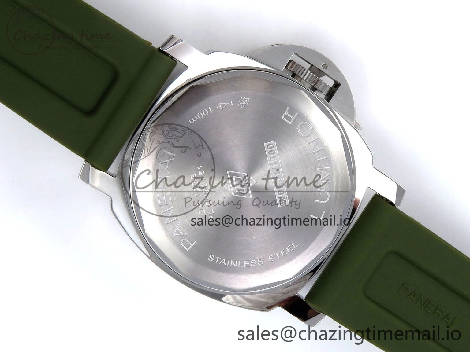 PAM1087 W HWF 1:1 Best Edition White Dial on Green Rubber Strap A UrbanChic 8305
