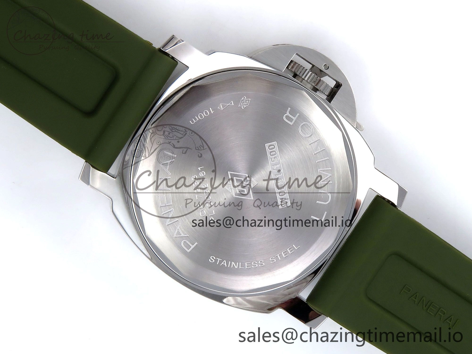 PAM1087 W HWF 1:1 Best Edition White Dial on Green Rubber Strap A UrbanChic 8305