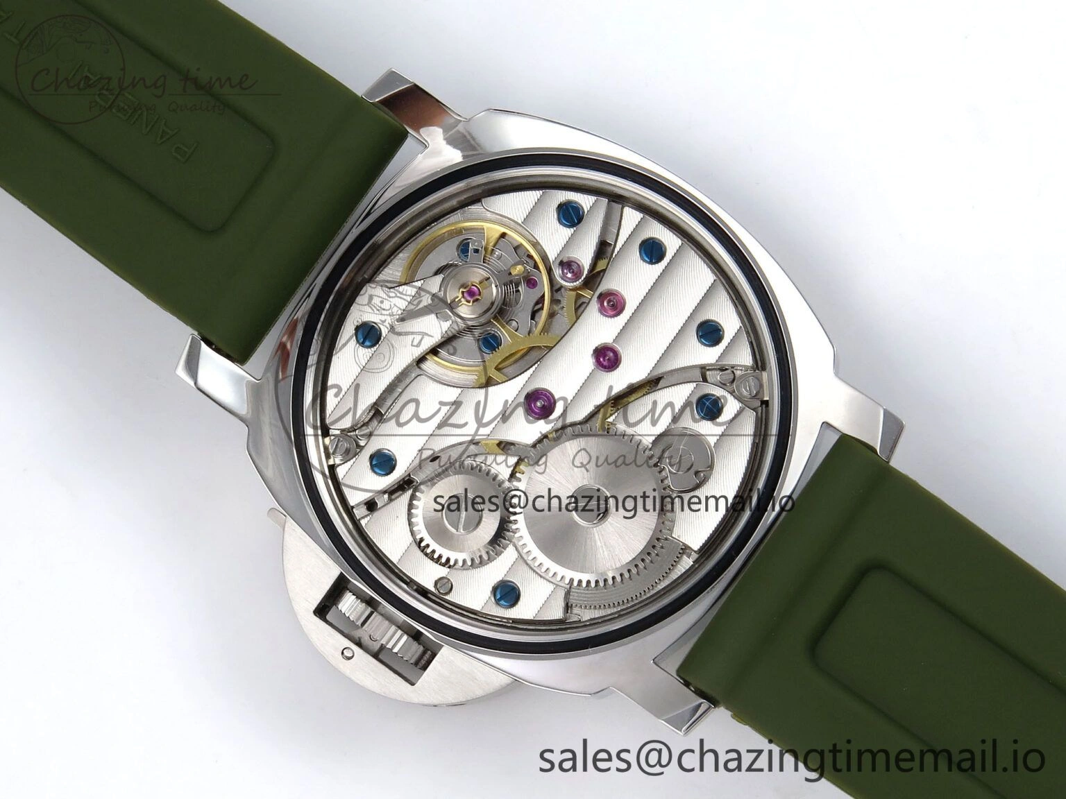 PAM1087 W HWF 1:1 Best Edition White Dial on Green Rubber Strap A UrbanChic 8305