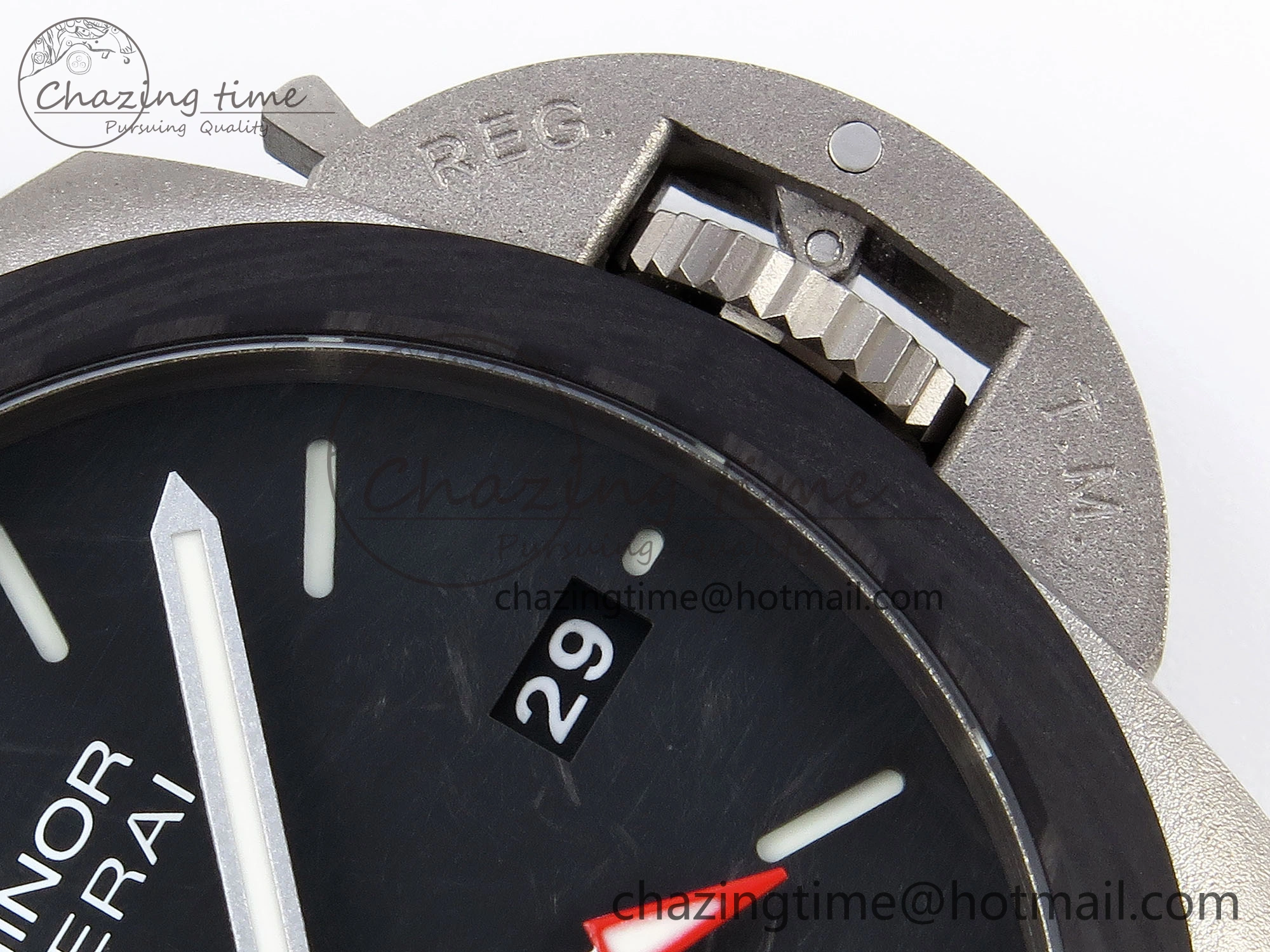 PAM1096 W LUMINOR GMT 42MM TITANIUM VSF 1:1 BEST EDITION BLACK DIAL ON BLACK LEATHER STRAP P.9011 SUPER CLONE Flexible 8346