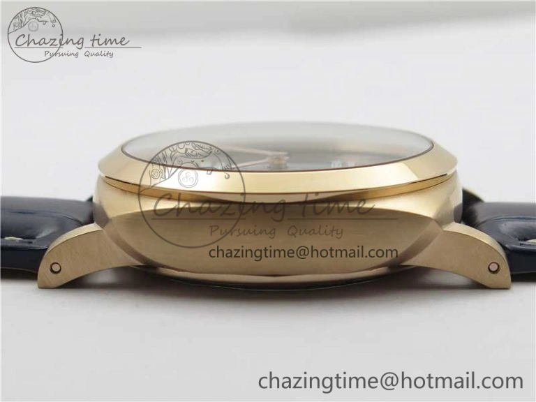 PAM1112 V GMT RG VSF 1:1 Best Edition Blue Dial on Blue Leather Strap P.9011 Super Clone Lightweight 8402