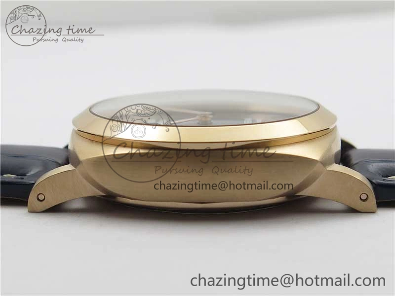 PAM1112 V GMT RG VSF 1:1 Best Edition Blue Dial on Blue Leather Strap P.9011 Super Clone Lightweight 8402