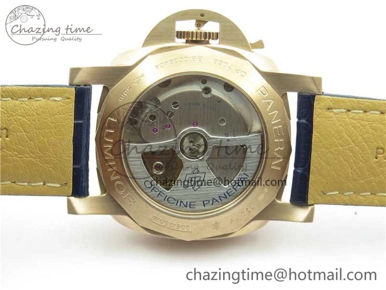 PAM1112 V GMT RG VSF 1:1 Best Edition Blue Dial on Blue Leather Strap P.9011 Super Clone Lightweight 8402