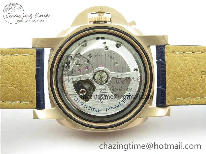 PAM1112 V GMT RG VSF 1:1 Best Edition Blue Dial on Blue Leather Strap P.9011 Super Clone Lightweight 8402