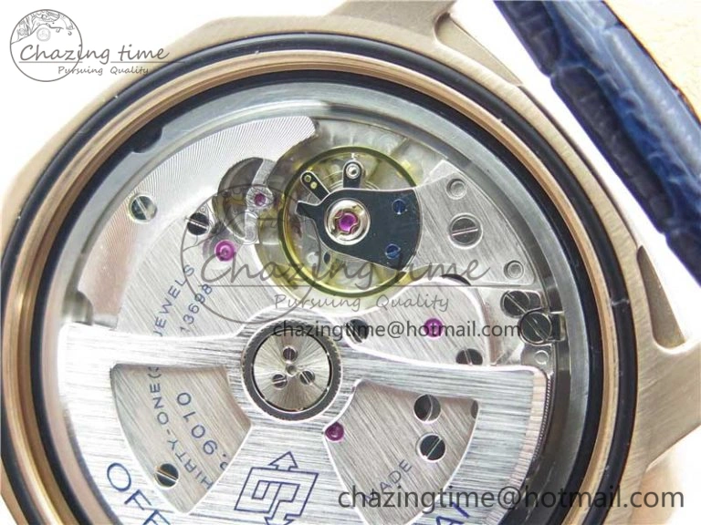 PAM1112 V GMT RG VSF 1:1 Best Edition Blue Dial on Blue Leather Strap P.9011 Super Clone Lightweight 8402