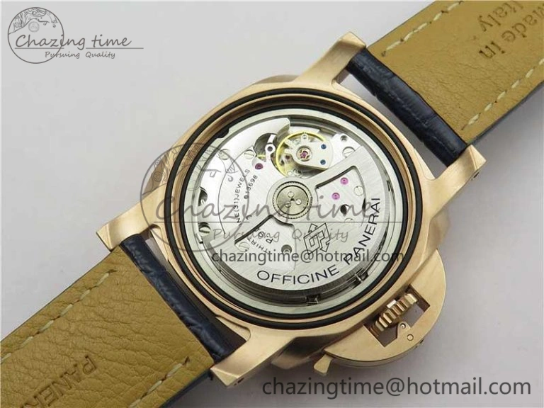 PAM1112 V GMT RG VSF 1:1 Best Edition Blue Dial on Blue Leather Strap P.9011 Super Clone Lightweight 8402