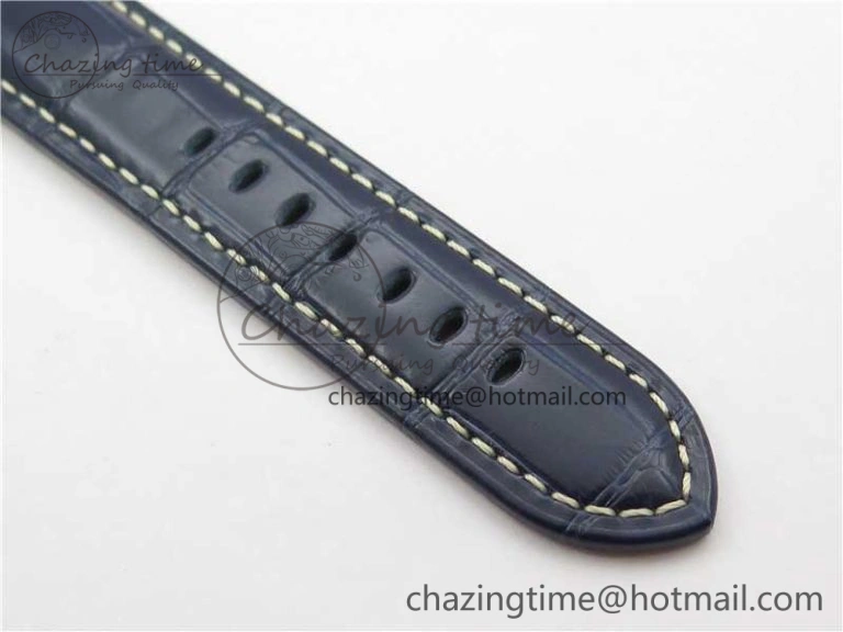 PAM1112 V GMT RG VSF 1:1 Best Edition Blue Dial on Blue Leather Strap P.9011 Super Clone Lightweight 8402