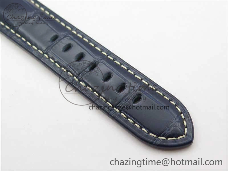 PAM1112 V GMT RG VSF 1:1 Best Edition Blue Dial on Blue Leather Strap P.9011 Super Clone Lightweight 8402
